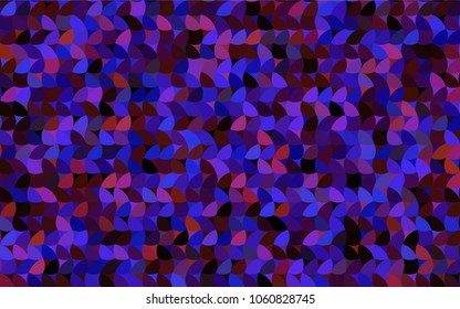 Dark Blue, Red vector pattern with colored spheres. Geometric sample of repeating circles on white background in halftone style.