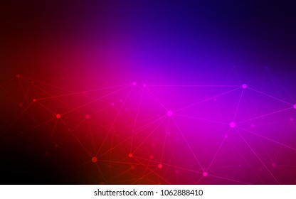 Dark Blue, Red vector pattern with spheres, triangles. Illustration with set of colorful abstract circles and lines. Pattern can be used for beautiful websites.