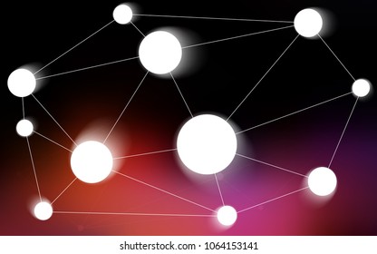 Dark Blue, Red vector pattern with spheres, triangles. Glitter abstract illustration with connection of triangle structure. Pattern can be used as texture of wallpapers.