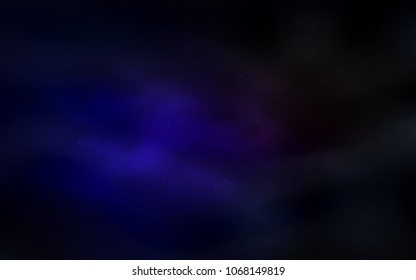 Dark Blue, Red vector pattern with night sky stars. Shining colored illustration with bright astronomical stars. Pattern for futuristic ad, booklets.