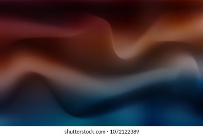 Dark Blue, Red vector pattern with bent lines. Blurred geometric sample with gradient bubbles.  New composition for your brand book.