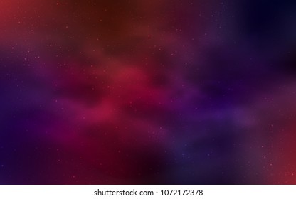 Dark Blue, Red vector pattern with night sky stars. Shining illustration with sky stars on abstract template. Pattern for astrology websites.