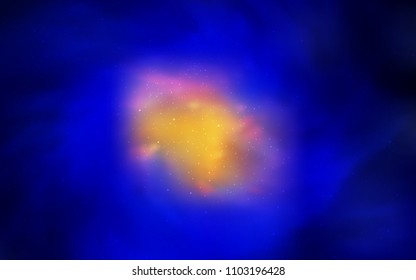 Dark Blue, Red vector pattern with night sky stars. Blurred decorative design in simple style with galaxy stars. Pattern for astrology websites.