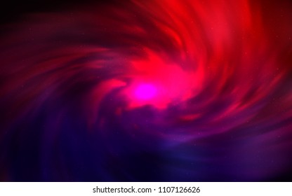 Dark Blue, Red vector pattern with night sky stars. Space stars on blurred abstract background with gradient. Smart design for your business advert.
