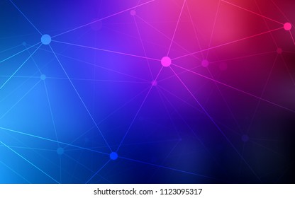 Dark Blue, Red vector pattern with spheres, triangles. Modern abstract colorful illustration with spheres and lines. Pattern can be used for futuristic ad, booklets.