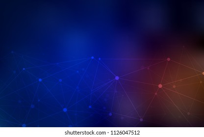 Dark Blue, Red vector pattern with spheres, triangles. Abstract illustration with colorful discs and triangles. Completely new template for your brand book.