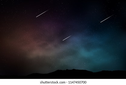Dark Blue, Red vector pattern with night sky stars. Modern abstract illustration with Big Dipper stars. Template for cosmic backgrounds.