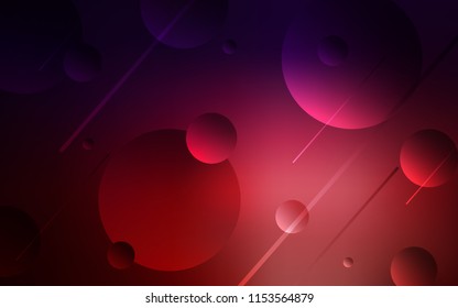 Dark Blue, Red vector pattern with spheres. Blurred bubbles on abstract background with colorful gradient. Beautiful design for your business advert.