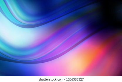 Dark Blue, Red vector pattern with bent ribbons. Shining illustration, which consist of blurred lines, circles. A new texture for your  ad, booklets, leaflets.