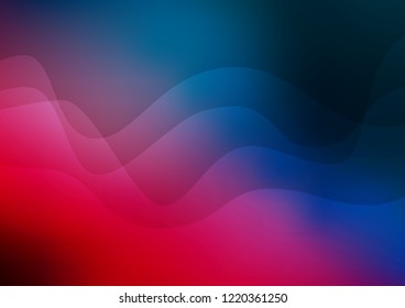 Dark Blue, Red vector pattern with lines, ovals. Colorful abstract illustration with gradient lines. A new texture for your  ad, booklets, leaflets.