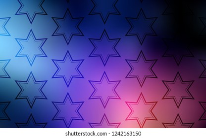 Dark Blue, Red vector pattern with christmas stars. Shining colored illustration with stars. Pattern for new year ad, booklets.
