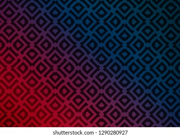 Dark Blue, Red vector pattern with lines, rectangles. Colorful decorative design in simple style with lines, rhombuses. Backdrop for TV commercials.