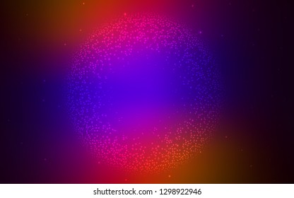 Dark Blue, Red vector pattern with night sky stars. Space stars on blurred abstract background with gradient. Template for cosmic backgrounds.