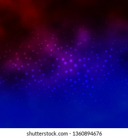 Dark Blue, Red vector pattern with abstract stars. Colorful illustration with abstract gradient stars. Design for your business promotion.