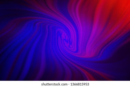 Dark Blue, Red vector pattern with night sky stars. Shining illustration with sky stars on abstract template. Template for cosmic backgrounds.