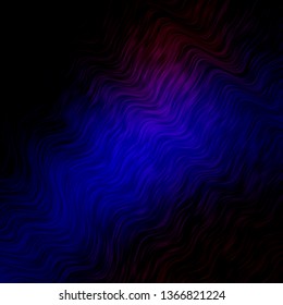 Dark Blue, Red vector pattern with wry lines. Colorful illustration, which consists of curves. Pattern for websites, landing pages.