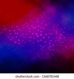 Dark Blue, Red vector pattern with abstract stars. Shining colorful illustration with small and big stars. Pattern for new year ad, booklets.