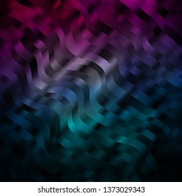 Dark Blue, Red vector pattern with curved lines. Colorful illustration in circular style with lines. Template for cellphones.