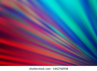 Dark Blue, Red vector pattern with narrow lines. Shining colored illustration with narrow lines. Best design for your ad, poster, banner.