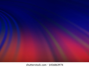 Dark Blue, Red vector pattern with lines, ovals. An elegant bright illustration with gradient. A completely new template for your business design.