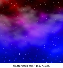 Dark Blue, Red vector pattern with abstract stars. Shining colorful illustration with small and big stars. Pattern for websites, landing pages.