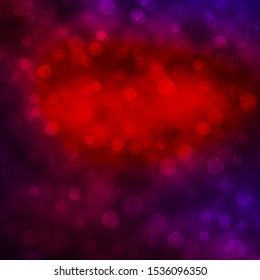 Dark Blue, Red vector pattern with spheres. Colorful illustration with gradient dots in nature style. Pattern for wallpapers, curtains.