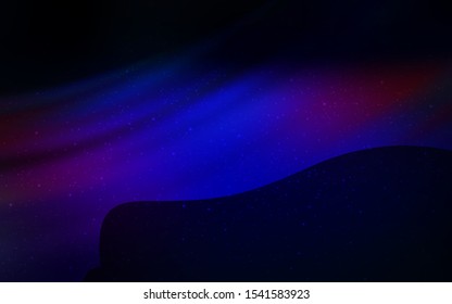 Dark Blue, Red vector pattern with night sky stars. Modern abstract illustration with Big Dipper stars. Smart design for your business advert.