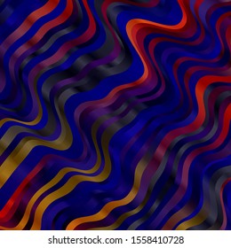 Dark Blue, Red vector pattern with curves. Colorful illustration with curved lines. Pattern for commercials, ads.