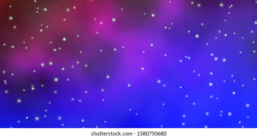 Dark Blue, Red vector pattern with abstract stars. Colorful illustration in abstract style with gradient stars. Pattern for new year ad, booklets.
