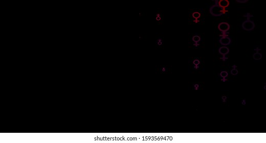 Dark Blue, Red vector pattern with feminism elements. Simple design in abstract style with women’s rights activism. Simple design for your web site.