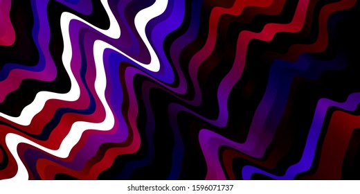 Dark Blue, Red vector pattern with curves. Brand new colorful illustration with bent lines. Best design for your ad, poster, banner.