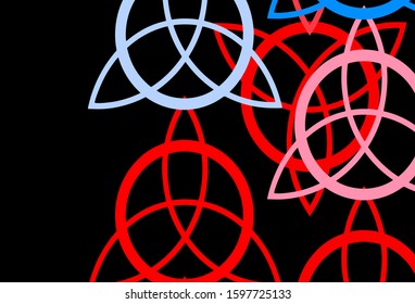 Dark Blue, Red vector pattern with magic elements. Illustration with magical signs of spiritual power. Simple base for your occult design.