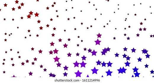 Dark Blue, Red vector pattern with abstract stars. Modern geometric abstract illustration with stars. Pattern for wrapping gifts.