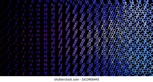 Dark Blue, Red vector pattern with magic elements. Colorful mystic symbols with a gradient in ancient style. Best design halloween events.