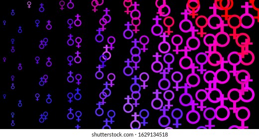 Dark Blue, Red vector pattern with magic elements. Retro design in abstract style with witchcraft forms. Simple base for your occult design.