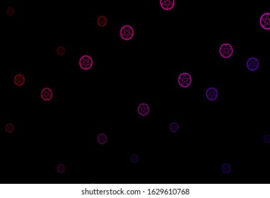 Dark Blue, Red vector pattern with magic elements. Abstract illustration with gothic gradient shapes. Best design halloween events.