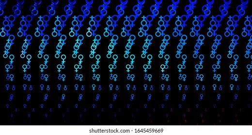 Dark Blue, Red vector pattern with magic elements. Illustration with magical signs of spiritual power. Simple design for occult depiction.