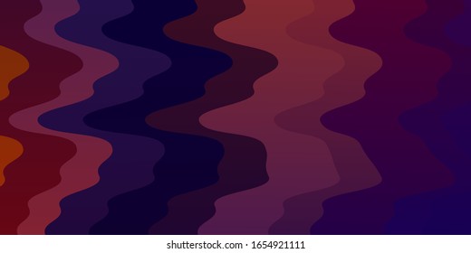 Dark Blue, Red vector pattern with wry lines. Abstract illustration with gradient bows. Template for your UI design.