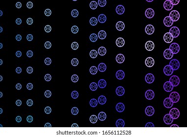 Dark Blue, Red vector pattern with magic elements. Colorful vintage illustration with gradient alchemy shapes. Design for magic, spiritual events.