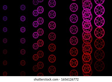 Dark Blue, Red vector pattern with magic elements. Retro design in abstract style with witchcraft forms. Best design halloween events.