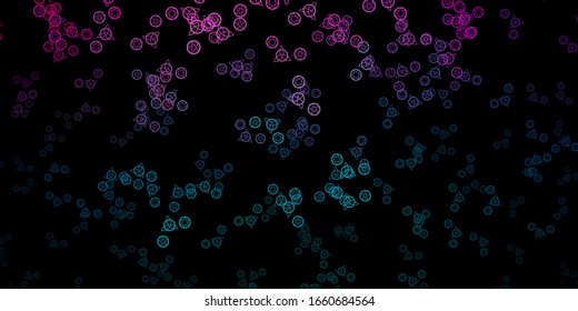 Dark Blue, Red vector pattern with magic elements. Retro design in abstract style with witchcraft forms. Best design halloween events.