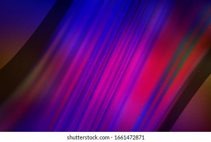 Dark Blue, Red vector pattern with night sky stars. Shining colored illustration with bright astronomical stars. Smart design for your business advert.