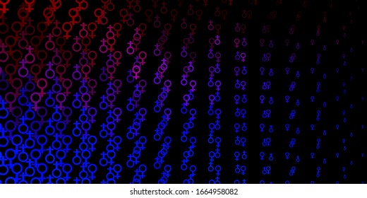 Dark Blue, Red vector pattern with magic elements. Illustration with magical signs of spiritual power. Design for magic, spiritual events.