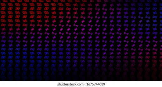 Dark Blue, Red vector pattern with magic elements. Colorful vintage illustration with gradient alchemy shapes. Best design halloween events.