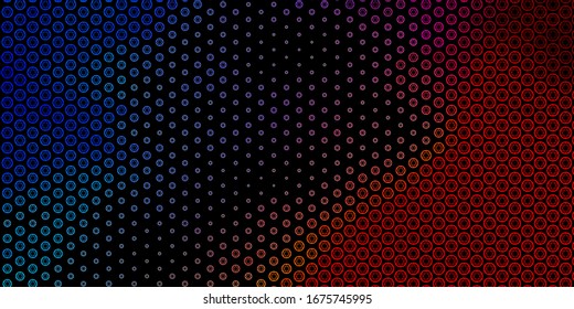 Dark Blue, Red vector pattern with magic elements. Abstract illustration with gothic gradient shapes. Best design halloween events.