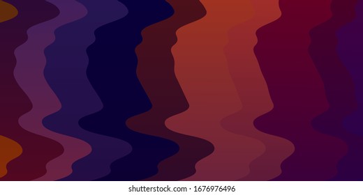 Dark Blue, Red vector pattern with wry lines. Abstract illustration with gradient bows. Template for your UI design.