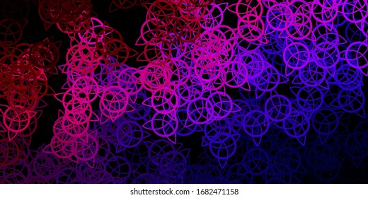 Dark Blue, Red vector pattern with magic elements. Retro design in abstract style with witchcraft forms. Background for esoteric, mystic designs.