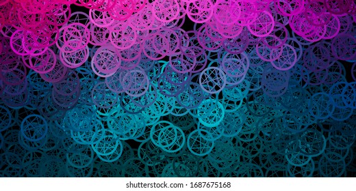 Dark Blue, Red vector pattern with magic elements. Illustration with magical signs of spiritual power. Best design halloween events.