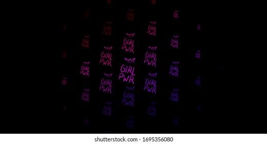 Dark Blue, Red vector pattern with feminism elements. Colorful illustration with gradient feminism shapes. Simple design for your web site.