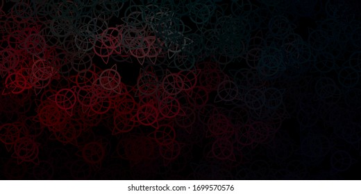 Dark Blue, Red vector pattern with magic elements. Colorful vintage illustration with gradient alchemy shapes. Simple design for occult depiction.